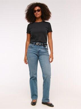 Abercrombie curve love mid rise 90s straight pant